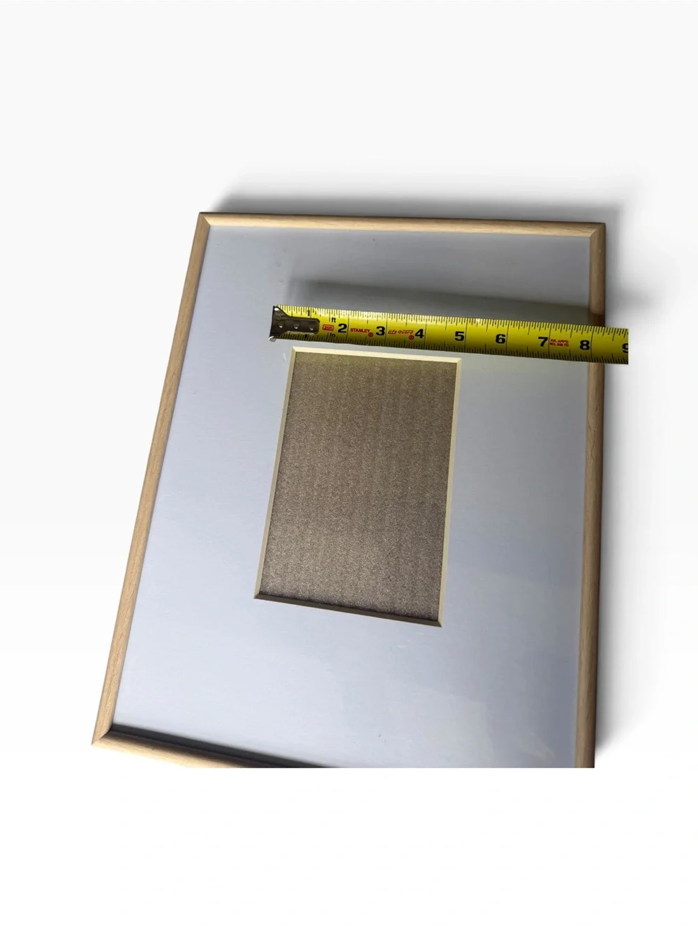 Set of 3 Natural Wood Picture Frames White Mats 5x7 Gallery Wall